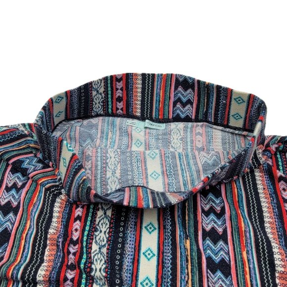 Women's Southwestern Striped Flare Skirt Size Medium Knee Length - Festival BOHO - Picture 9 of 9